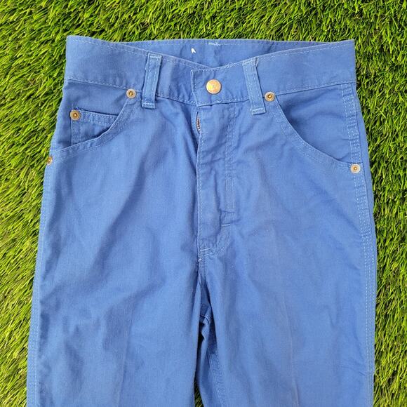 Vintage 70s LEE Straight Jeans Womens 00 22x33 Blue Talon Zip - Picture 9 of 16